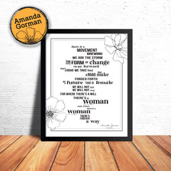 Amanda Gorman's 'There is a Movement Building' Poster Print Celebrating Women