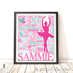 Ballet Personalized Typography Print - PrintChicks