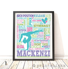 Gymnastic Personalized Typography Print - PrintChicks