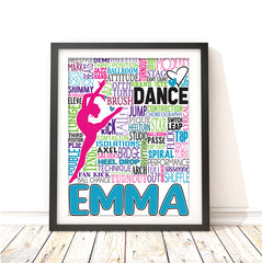 Dance Typography Personalized Print - PrintChicks