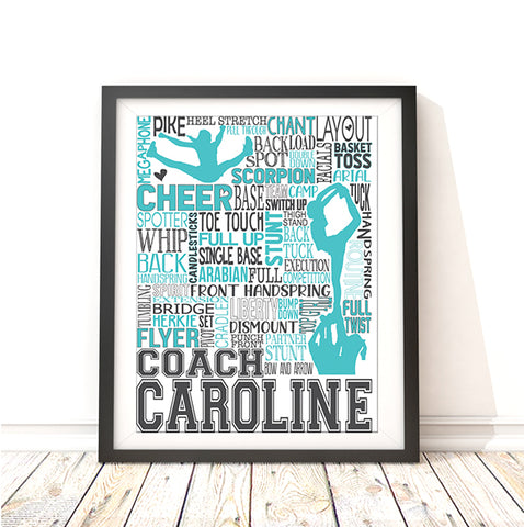 Competitive Cheer Personalized Typography Print - PrintChicks