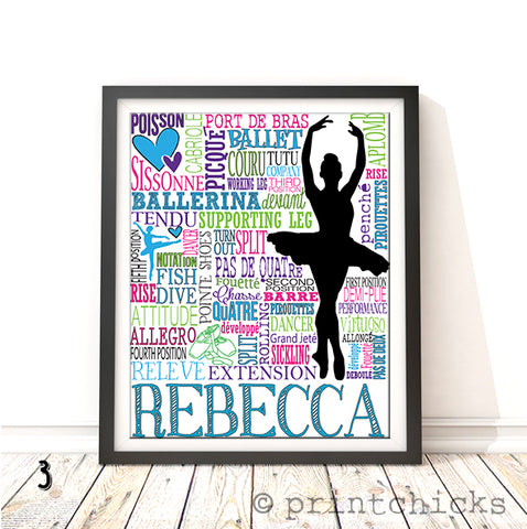 Ballet Personalized Typography Print - PrintChicks