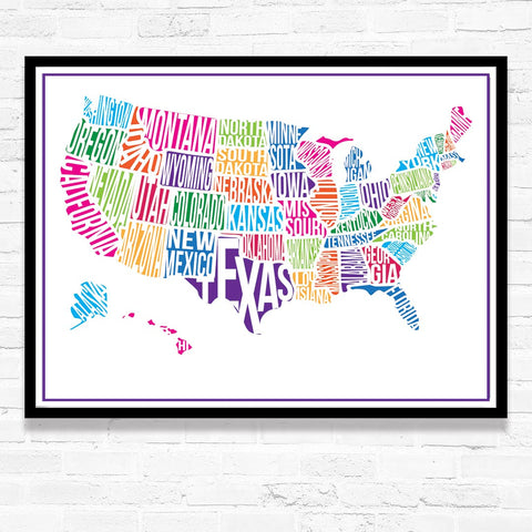 USA Custom Map Print - PrintChicks