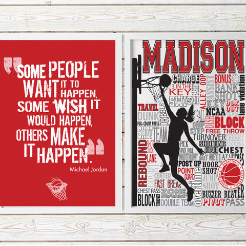 Basketball Typography & Quote Print Set- PrintChicks