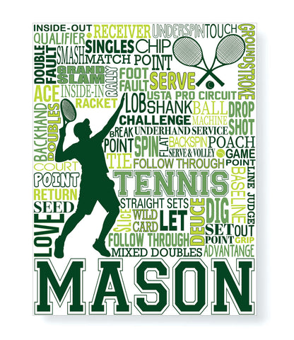 Tennis Personalized Typography Print Mens Version - PrintChicks