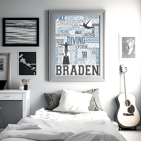 Diving Personalized Print - PrintChicks