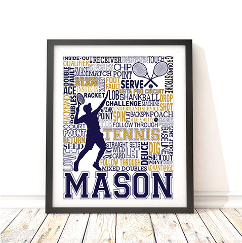 Tennis Personalized Typography Print Mens Version - PrintChicks