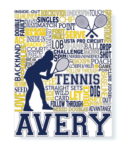 Tennis Personalized Typography Print Womens Version - PrintChicks