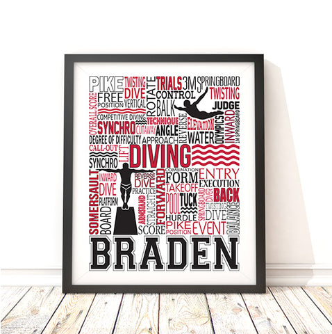 Diving Personalized Print - PrintChicks