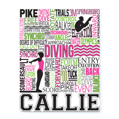 Diving Personalized Print - PrintChicks