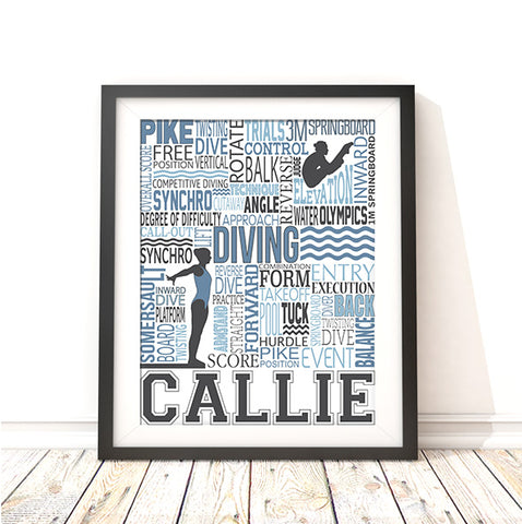 Diving Personalized Print - PrintChicks