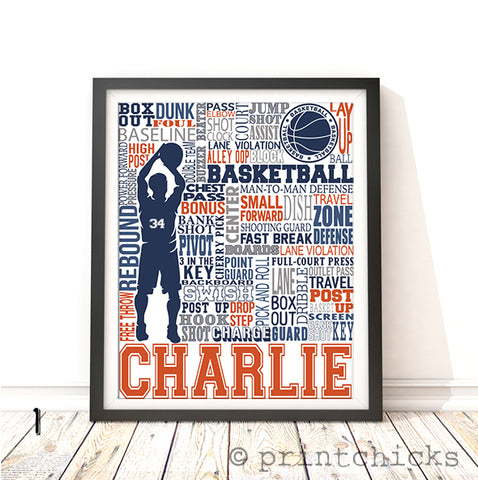 Boys Basketball Personalized Print - PrintChicks