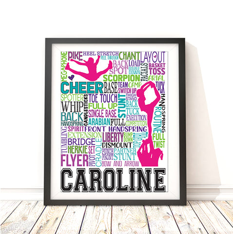 Competitive Cheer Personalized Typography Print - PrintChicks