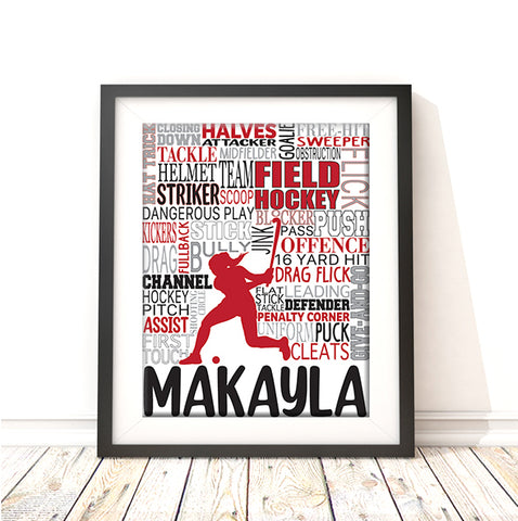 Field Hockey Personalized Print - PrintChicks