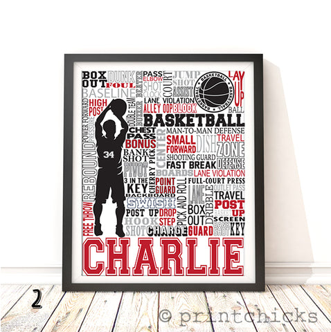 Boys Basketball Personalized Print - PrintChicks