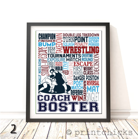 Wrestling Personalized Typography Print - PrintChicks