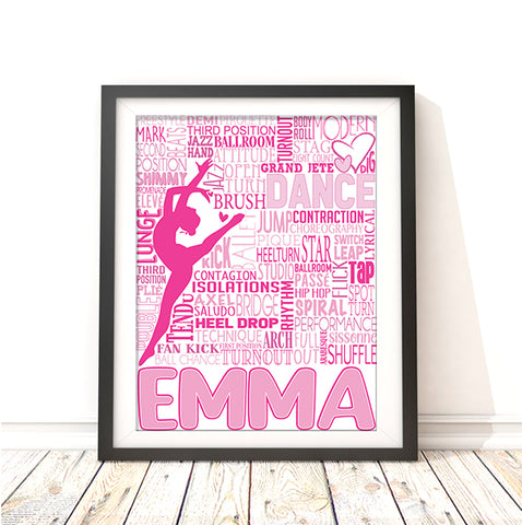 Dance Typography Personalized Print - PrintChicks
