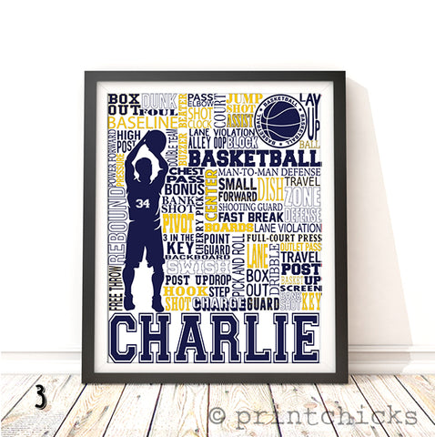 Boys Basketball Personalized Print - PrintChicks