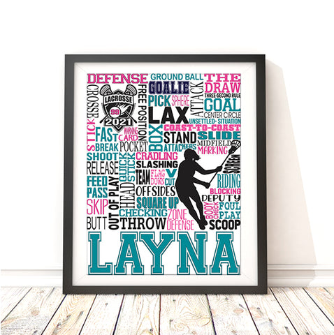 Lacrosse - Girl - Custom Print - PrintChicks