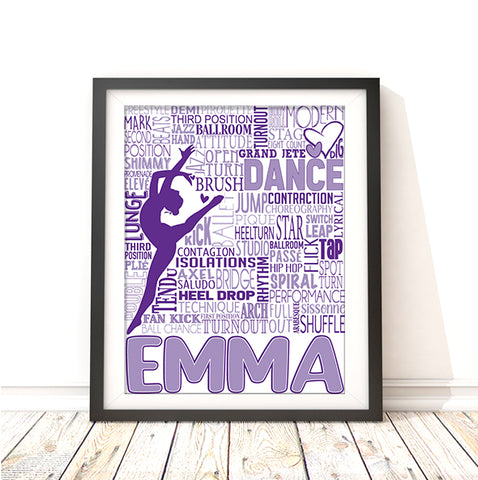 Dance Typography Personalized Print - PrintChicks