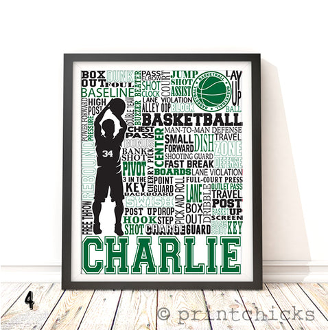 Boys Basketball Personalized Print - PrintChicks