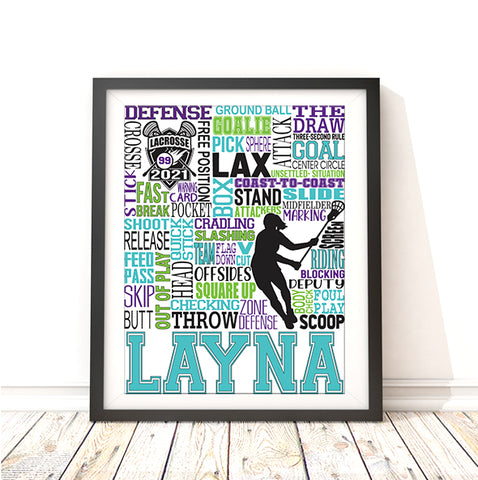 Lacrosse - Girl - Custom Print - PrintChicks