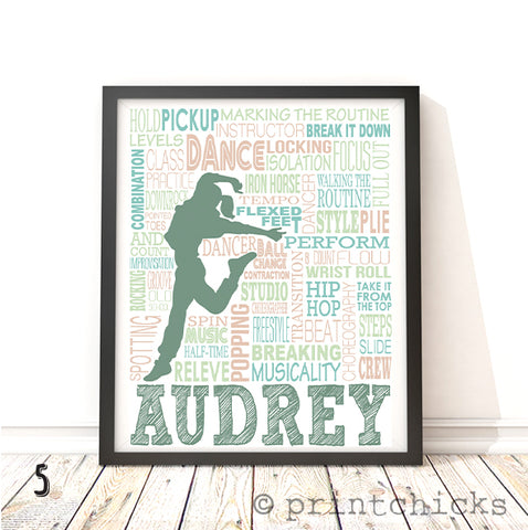 Hip Hop Dance Typography Personalized Print - PrintChicks