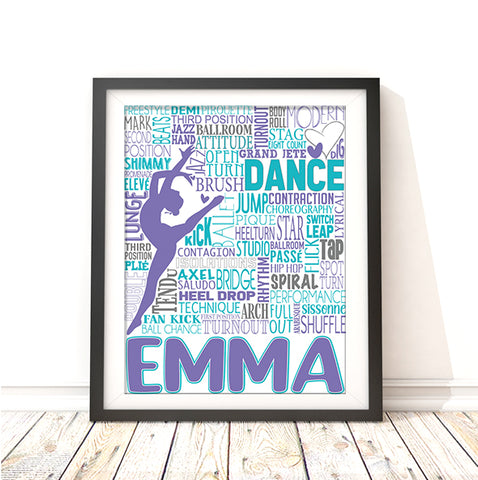 Dance Typography Personalized Print - PrintChicks
