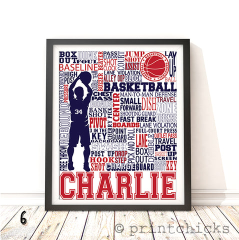 Boys Basketball Personalized Print - PrintChicks