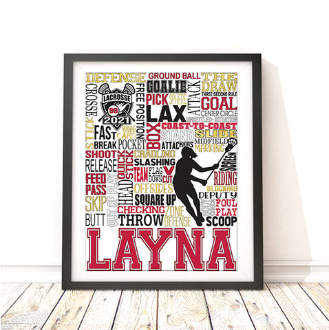 Lacrosse - Girl - Custom Print - PrintChicks
