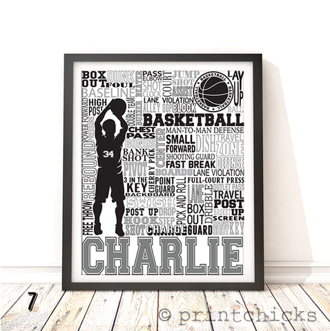Boys Basketball Personalized Print - PrintChicks