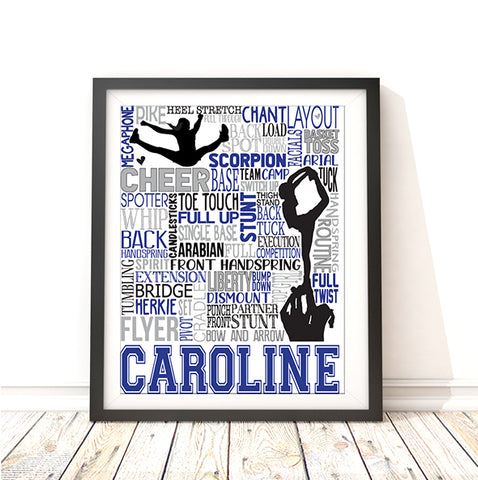 Competitive Cheer Personalized Typography Print - PrintChicks