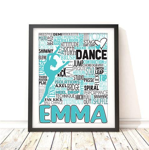 Dance Typography Personalized Print - PrintChicks