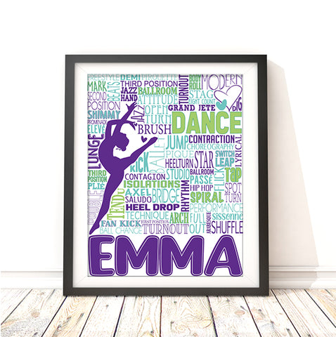 Dance Typography Personalized Print - PrintChicks