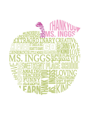 Teacher Apple Personalized Print -PrintChicks