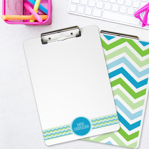 Double-Sided Chevron Personalized Teacher Clipboard - PrintChicks