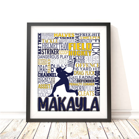 Field Hockey Personalized Print - PrintChicks