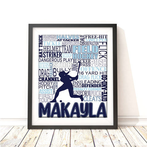 Field Hockey Personalized Print - PrintChicks