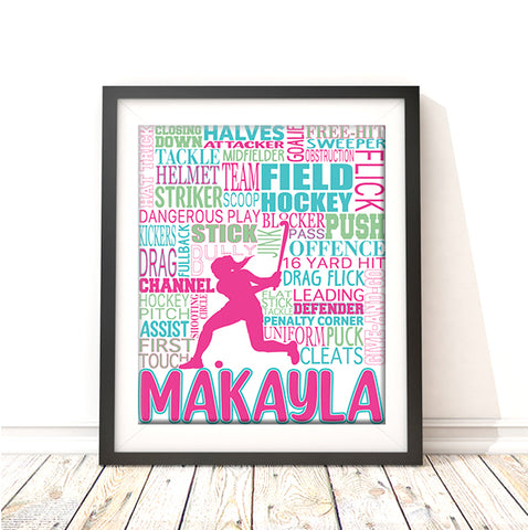 Field Hockey Personalized Print - PrintChicks