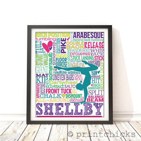 Gymnastics Personalized Print Version 2 - PrintChicks