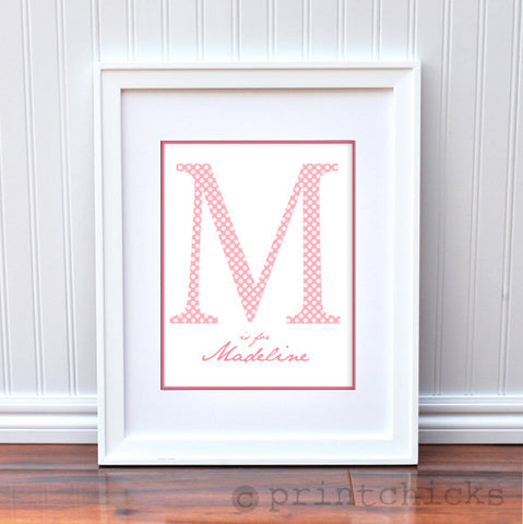 Polka Dot Monogram Print - PrintChicks