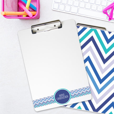 Double-Sided Chevron Personalized Teacher Clipboard - PrintChicks