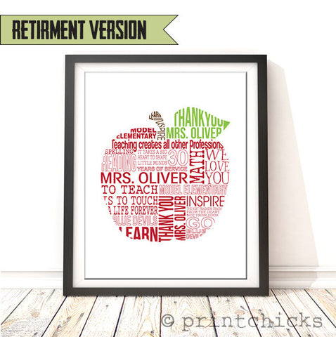 Teacher Apple Personalized Print -PrintChicks