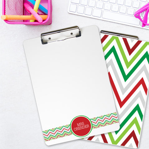 Double-Sided Chevron Personalized Teacher Clipboard - PrintChicks