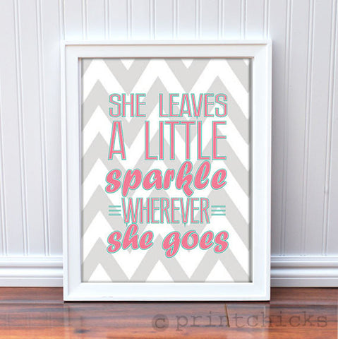 Sparkle Girls Decor Chevron Print - PrintChicks