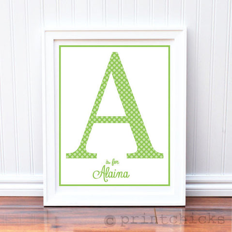 Polka Dot Monogram Print - PrintChicks