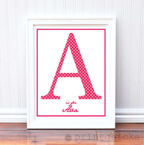 Polka Dot Monogram Print - PrintChicks