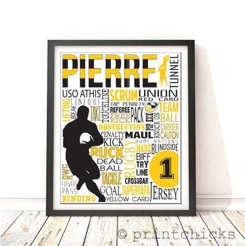 rugby custom poster