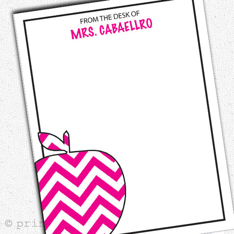 Teacher Chevron Apple Notepads - PrintChicks