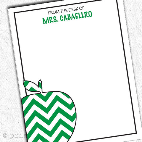 Teacher Chevron Apple Notepads - PrintChicks